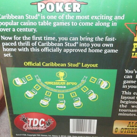 Home Casino Game Set Poker Texas Hold 'Em Caribbean Stud Everything Included NEW - Picture 8 of 10